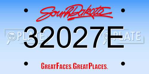 32027E South Dakota License Plate