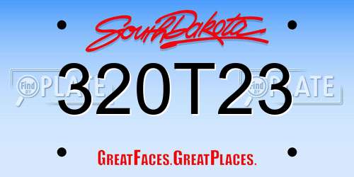 320T23 South Dakota License Plate