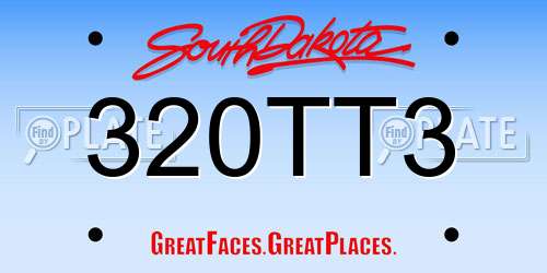 320TT3 South Dakota License Plate