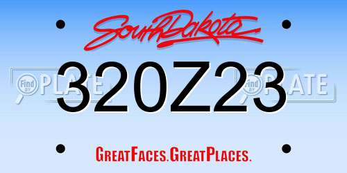 320Z23 South Dakota License Plate