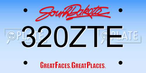 320ZTE South Dakota License Plate