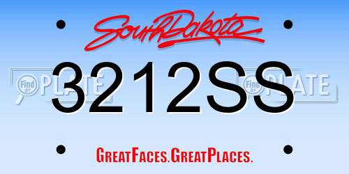 3212SS South Dakota License Plate