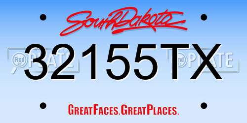 32155TX South Dakota License Plate