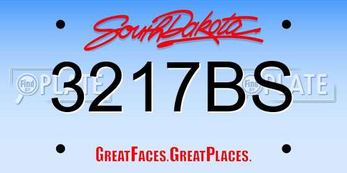 3217BS South Dakota License Plate
