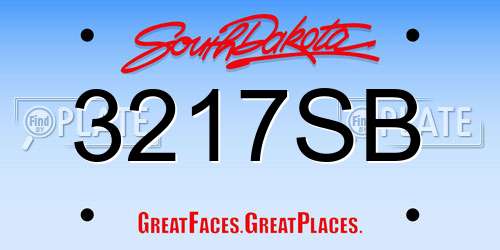 3217SB South Dakota License Plate
