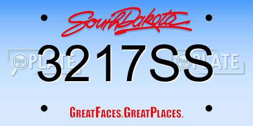 3217SS South Dakota License Plate