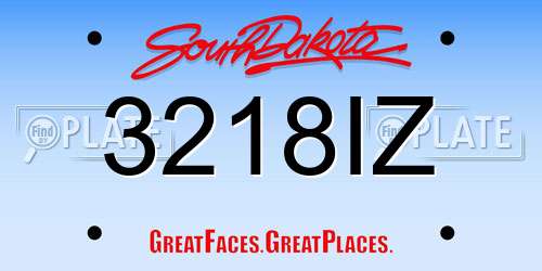 3218IZ South Dakota License Plate