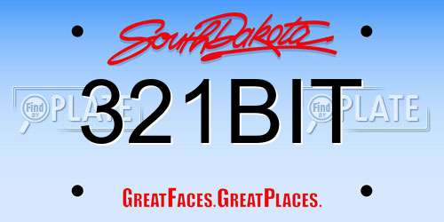 321BIT South Dakota License Plate