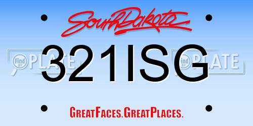 321ISG South Dakota License Plate