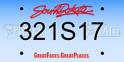 321S17 South Dakota License Plate