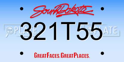 321T55 South Dakota License Plate
