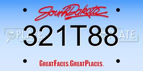 321T88 South Dakota License Plate