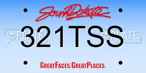 321TSS South Dakota License Plate