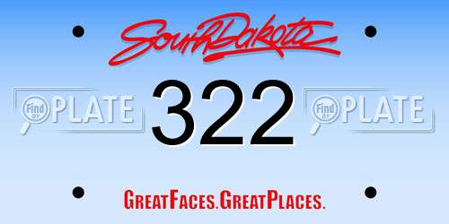 322 South Dakota License Plate