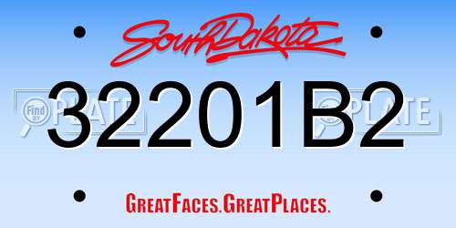 32201B2 South Dakota License Plate