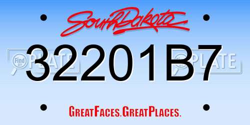 32201B7 South Dakota License Plate