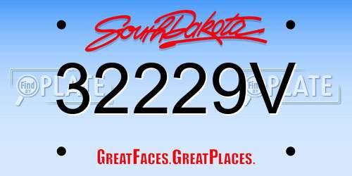 32229V South Dakota License Plate