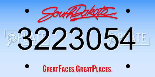 3223054 South Dakota License Plate