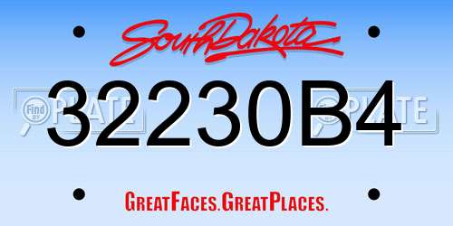 32230B4 South Dakota License Plate