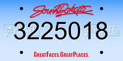 3225018 South Dakota License Plate