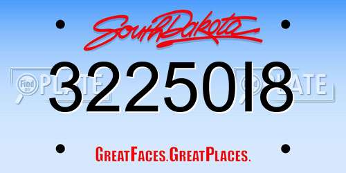 32250I8 South Dakota License Plate