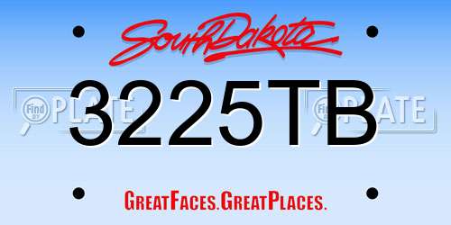 3225TB South Dakota License Plate
