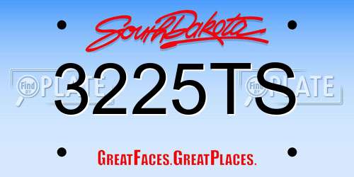 3225TS South Dakota License Plate