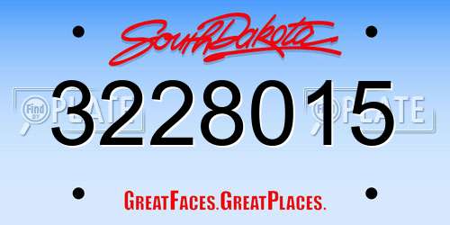 3228015 South Dakota License Plate