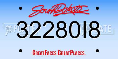 32280I8 South Dakota License Plate