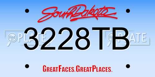 3228TB South Dakota License Plate