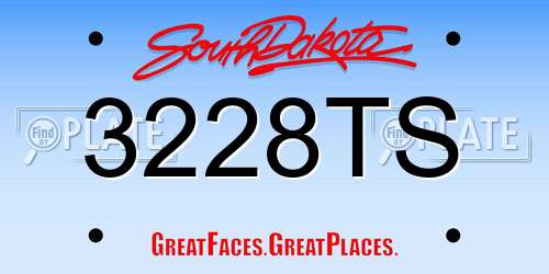 3228TS South Dakota License Plate