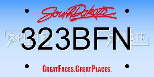323BFN South Dakota License Plate