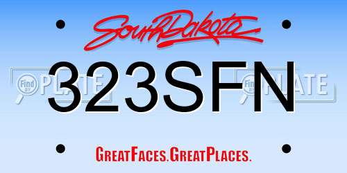323SFN South Dakota License Plate