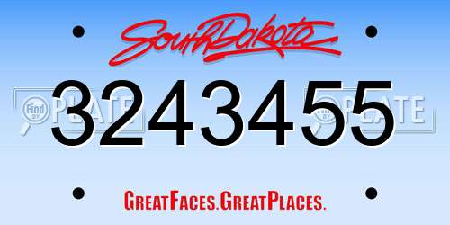 3243455 South Dakota License Plate