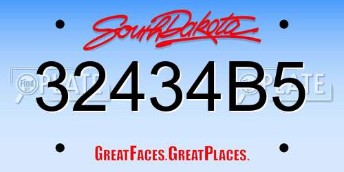 32434B5 South Dakota License Plate