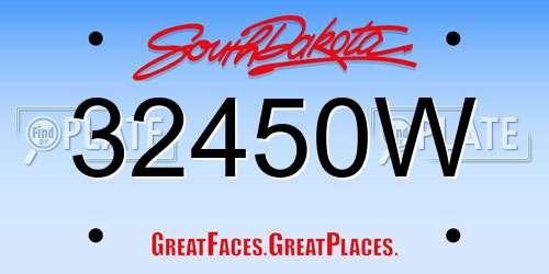 32450W South Dakota License Plate