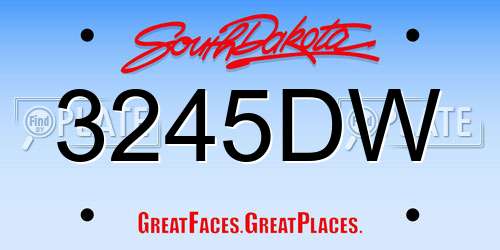 3245DW South Dakota License Plate