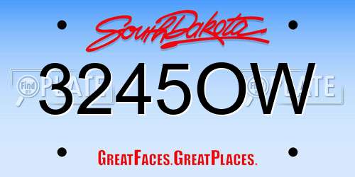 3245OW South Dakota License Plate