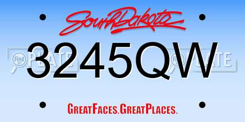 3245QW South Dakota License Plate