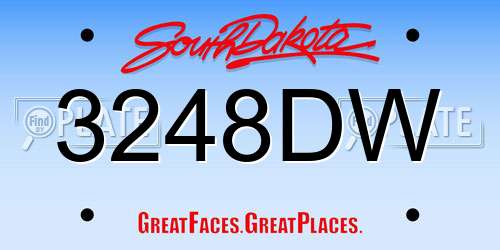 3248DW South Dakota License Plate