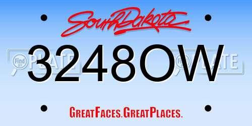 3248OW South Dakota License Plate