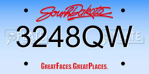 3248QW South Dakota License Plate