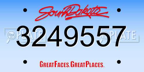 3249557 South Dakota License Plate