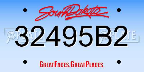32495B2 South Dakota License Plate