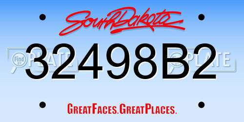 32498B2 South Dakota License Plate