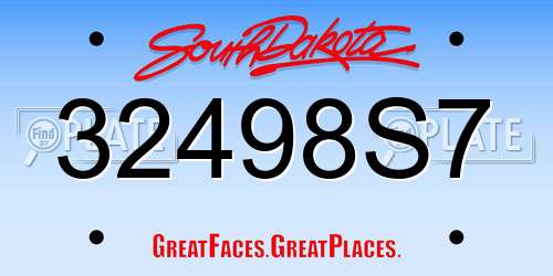 32498S7 South Dakota License Plate