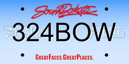 324BOW South Dakota License Plate