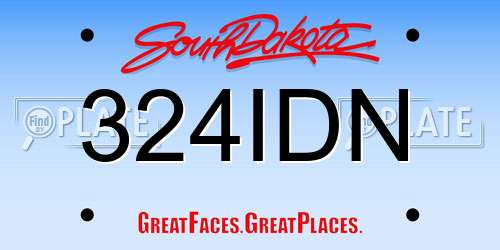 324IDN South Dakota License Plate