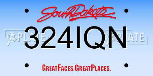 324IQN South Dakota License Plate
