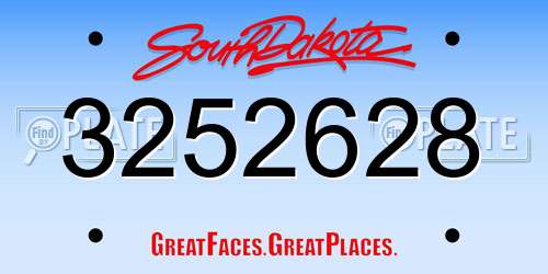 3252628 South Dakota License Plate
